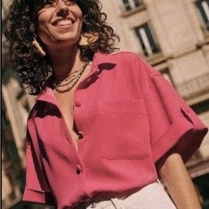 Laurine Hot Pink Sézane blouse NWOT